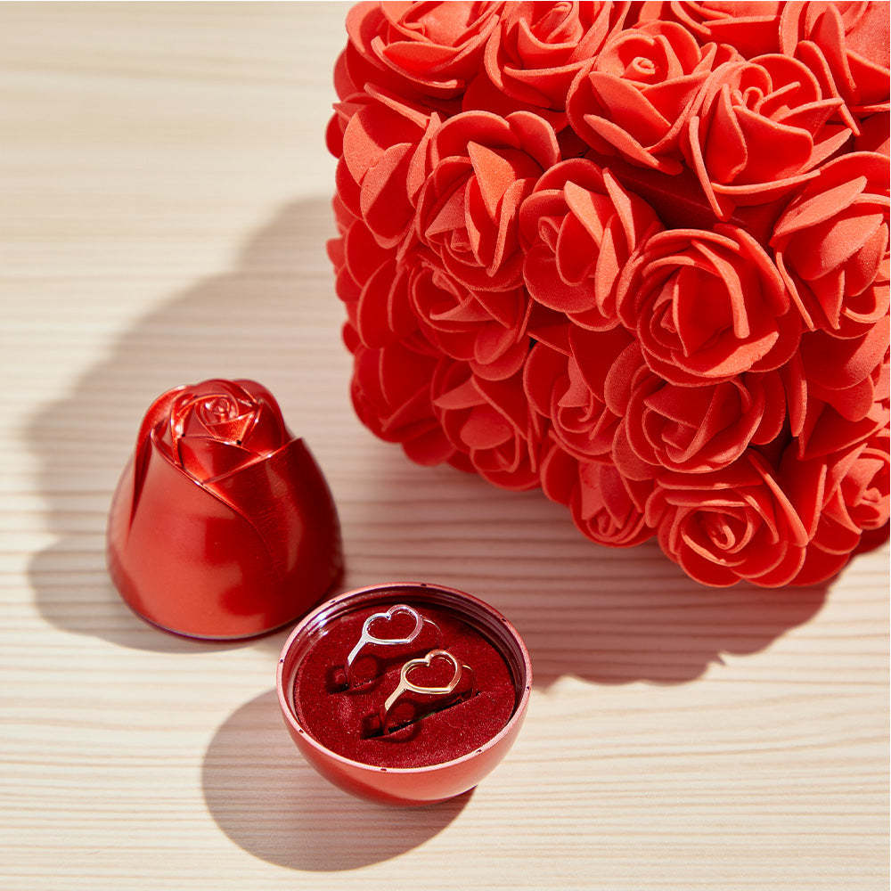 Rose Bouquet Liftable Rose Shaped Jewelry Box Romantic Gift Box - NameNecklace