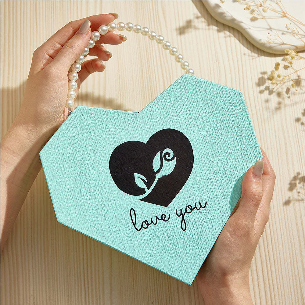 Romantic Heart Shaped Handheld Jewellery Gift Box Valentine's Day Gift - NameNecklace