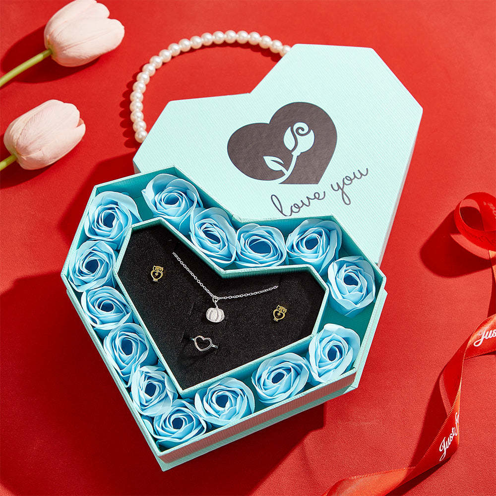 Romantic Heart Shaped Handheld Jewellery Gift Box Valentine's Day Gift - NameNecklace