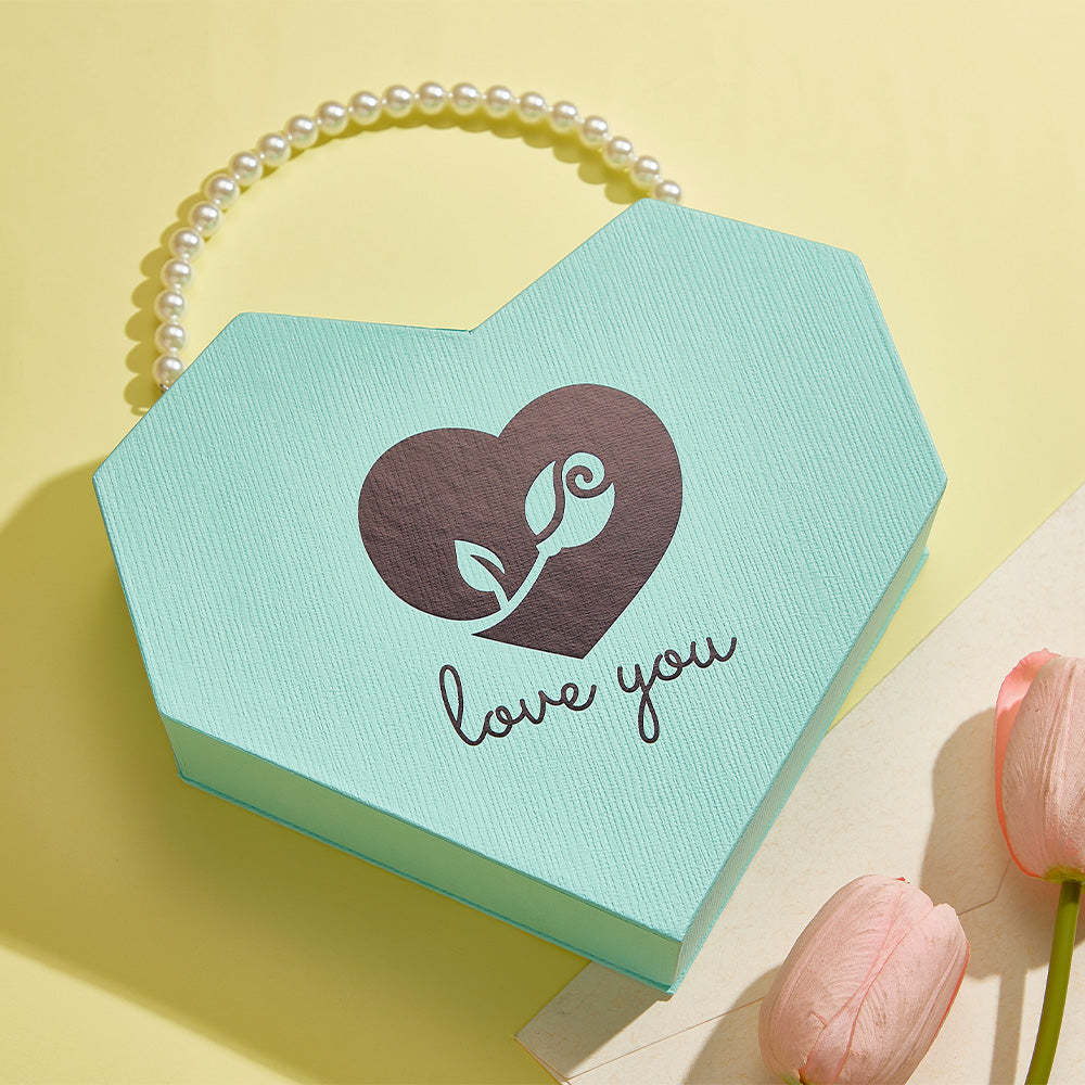 Romantic Heart Shaped Handheld Jewellery Gift Box Valentine's Day Gift - NameNecklace
