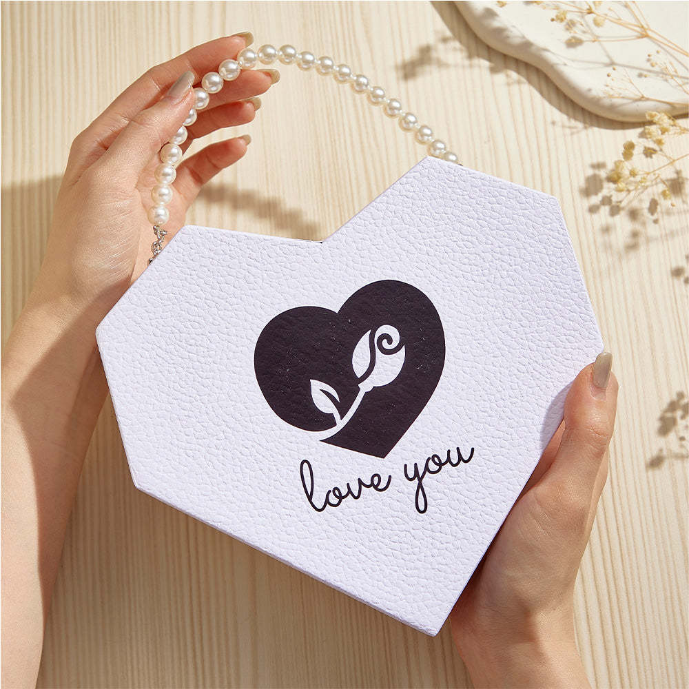 Romantic Heart Shaped Handheld Jewellery Gift Box Valentine's Day Gift - NameNecklace