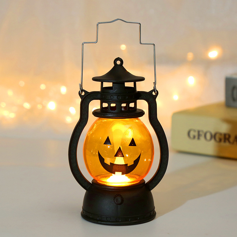 Halloween Glowing Pumpkin Lantern for Halloween Haunted Night Lantern Prop