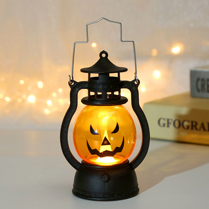 Halloween Glowing Pumpkin Lantern for Halloween Haunted Night Lantern Prop - namenecklace