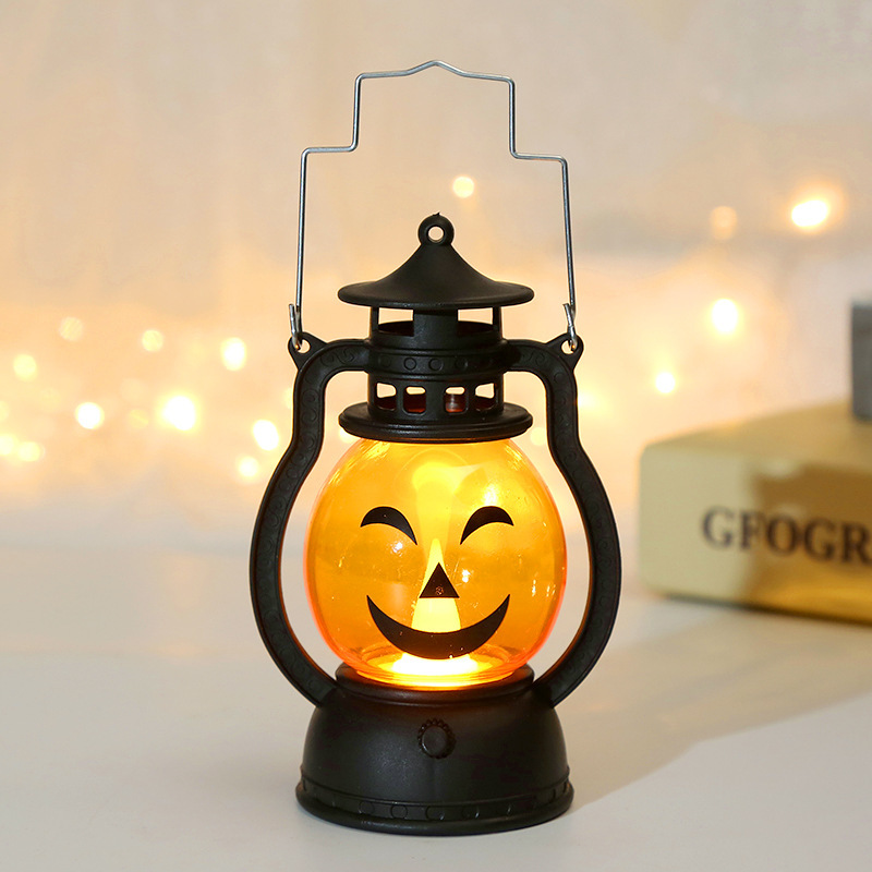 Halloween Glowing Pumpkin Lantern for Halloween Haunted Night Lantern Prop - namenecklace