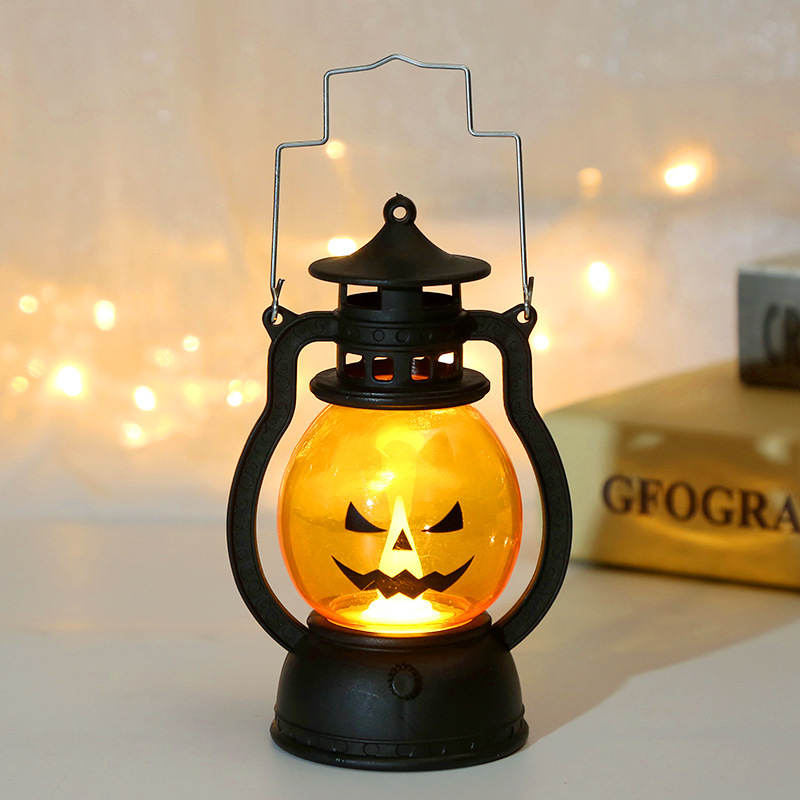 Halloween Glowing Pumpkin Lantern for Halloween Haunted Night Lantern Prop - namenecklace