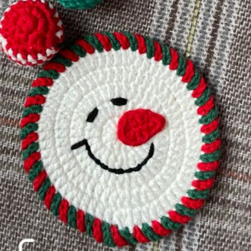 Handmade Crochet Christmas Coasters Artisan-Made Holiday Crochet Decorations with Holiday Cheer Christmas Decorations