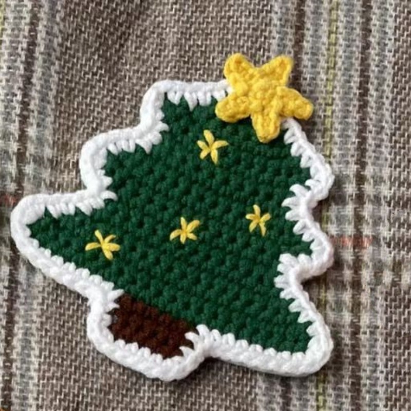 Handmade Crochet Christmas Coasters Artisan-Made Holiday Crochet Decorations with Holiday Cheer Christmas Decorations