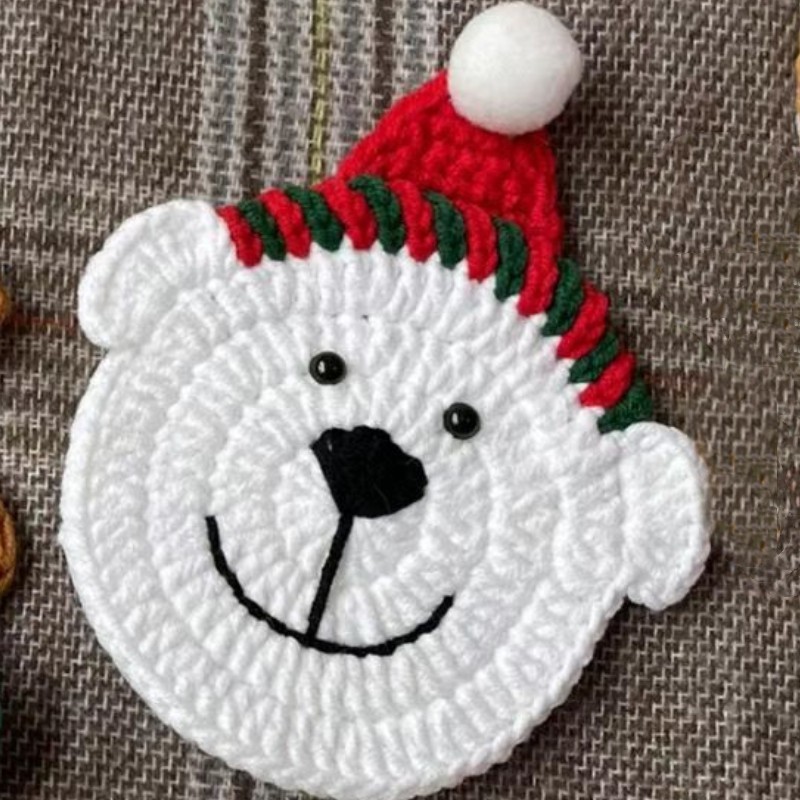 Handmade Crochet Christmas Coasters Artisan-Made Holiday Crochet Decorations with Holiday Cheer Christmas Decorations