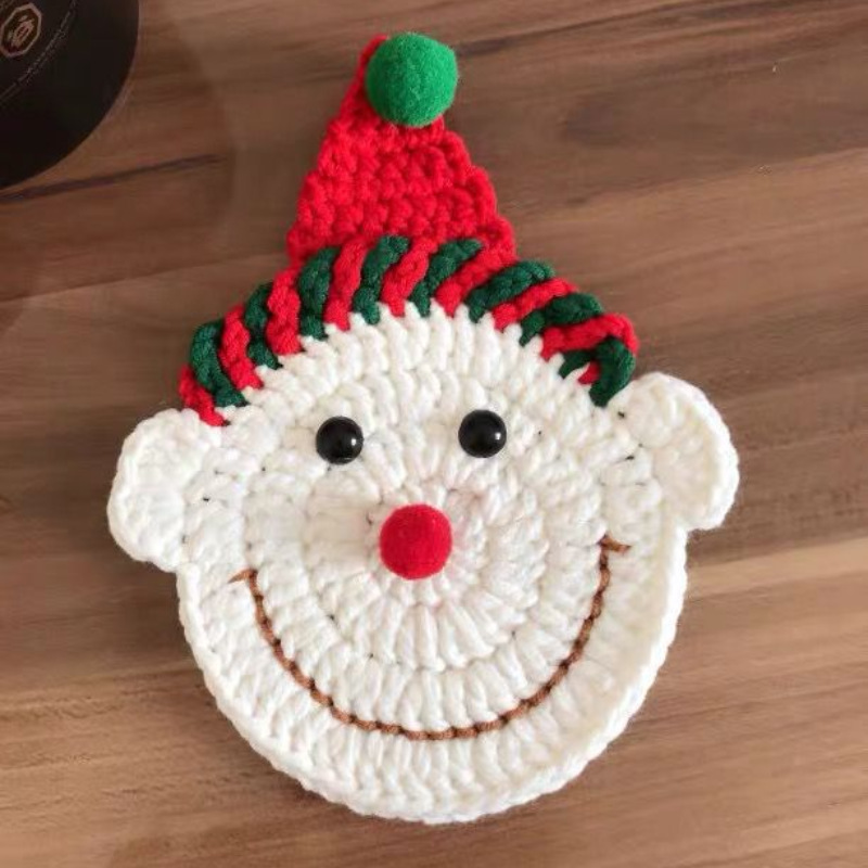 Handmade Crochet Christmas Coasters Artisan-Made Holiday Crochet Decorations with Holiday Cheer Christmas Decorations