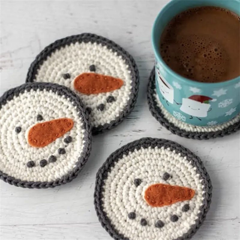 Handmade Crochet Christmas Coasters Artisan-Made Holiday Crochet Decorations with Holiday Cheer Christmas Decorations