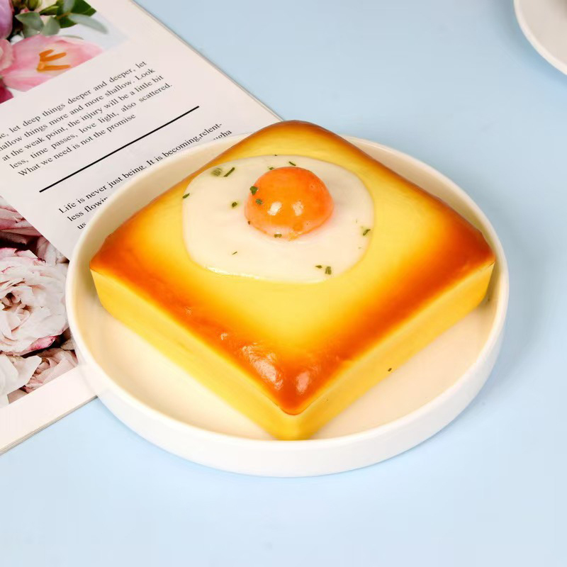 Toast with Fried Egg Squishy Slow Rebound Stress Relief Toy with Fragrance(1 PC)