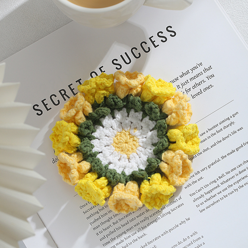 Handmade Crochet Lily of the Valley Coaster Set with Transformable Floral Design Eco-Friendly Home Decor Unique Gift for Mom