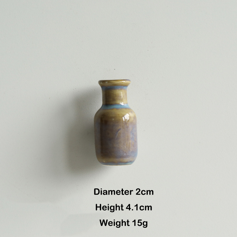 Mother's Day Gift Magnetic Ceramic Fridge Magnet Jingdezhen Ceramic Vase Fridge Magnet Mini Ceramic Flower Vase Fridge Magnet