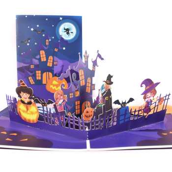 Halloween 3D Pop Up Card Horror Castle Pop Up Greeting Card - Giftlab