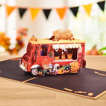 Halloween 3D Pop Up Card Pumpkin Car Pop Up Greeting Card - Giftlab