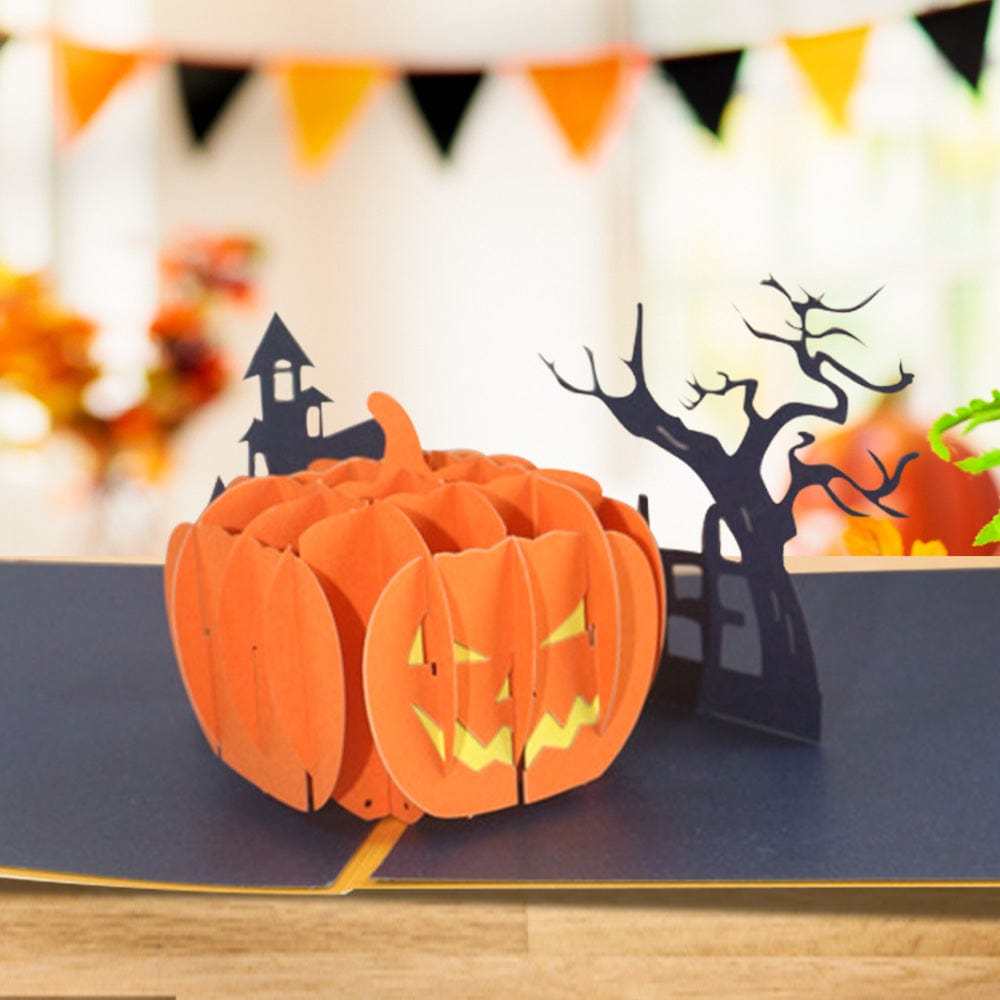 Halloween 3D Pop Up Card Pumpkin Pop Up Greeting Card - Giftlab
