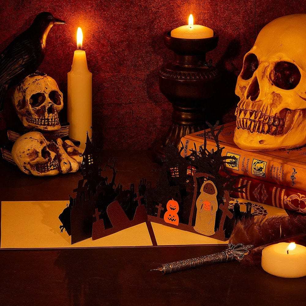 Halloween 3D Pop Up Card Haunted House Tombstone Pop Up Greeting Card - Giftlab
