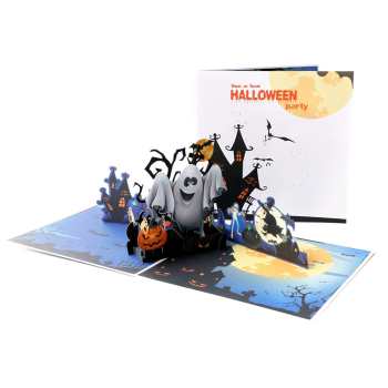 Halloween 3D Pop Up Card Ghost Pumpkin Pop Up Greeting Card - Giftlab