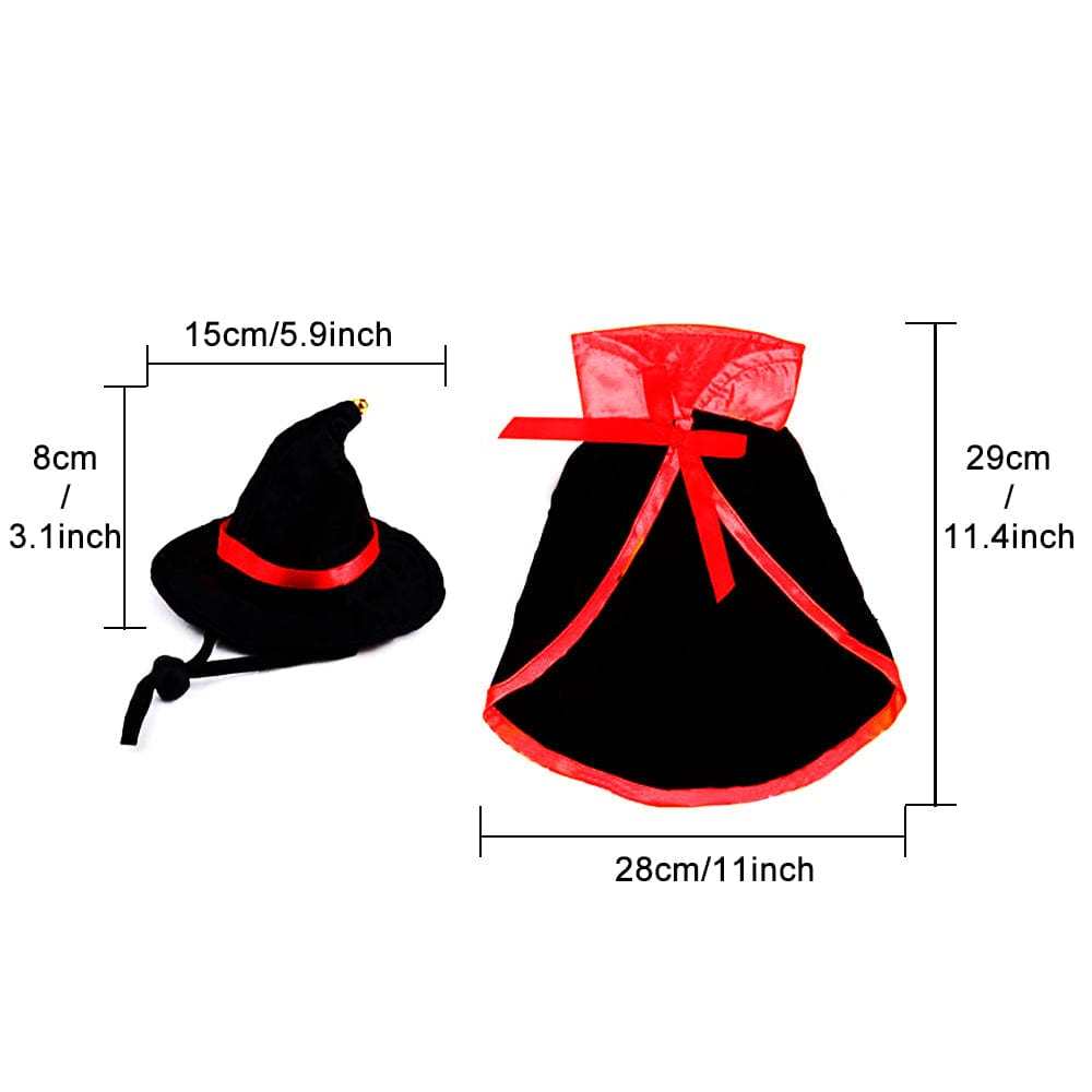 Halloween Pet Costume Set Vampire Cloak with Wizard Hat for Cat Puppy Halloween Party Pet Cosplay - Giftlab
