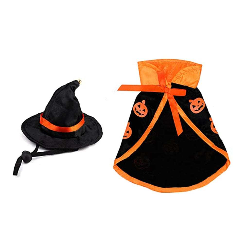 Halloween Pet Costume Set Vampire Cloak with Wizard Hat for Cat Puppy Halloween Party Pet Cosplay - Giftlab