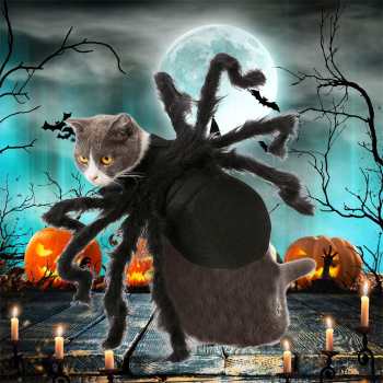 Halloween Pet Spider Costume Spider Cosplay Costumes with Adjustable Velcro for Small Medium Dogs and Cats - Giftlab