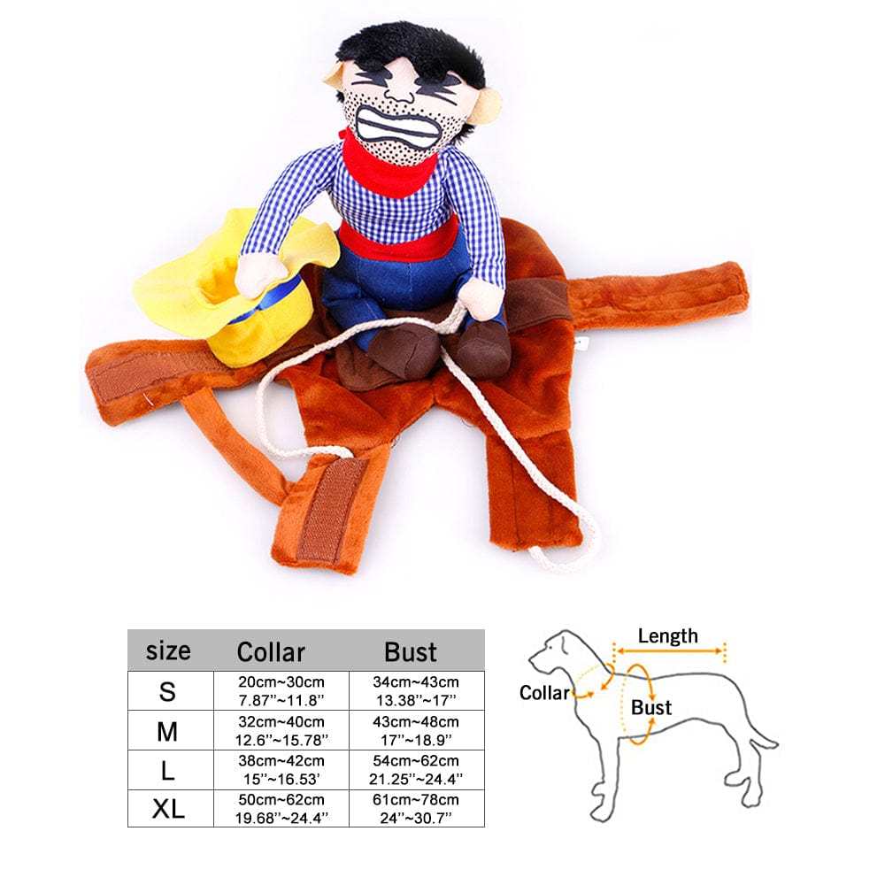 Halloween Cowboy Rider Dog Costume Knight Style with Doll for Halloween Day Pet Costume - Giftlab