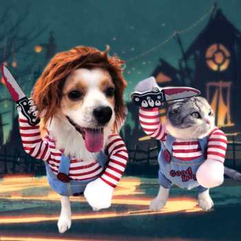 Halloween Pet Deadly Doll Dog Costume Pet Cosplay Halloween Christmas Funny Costume for Small Medium and Large Dogs - Giftlab