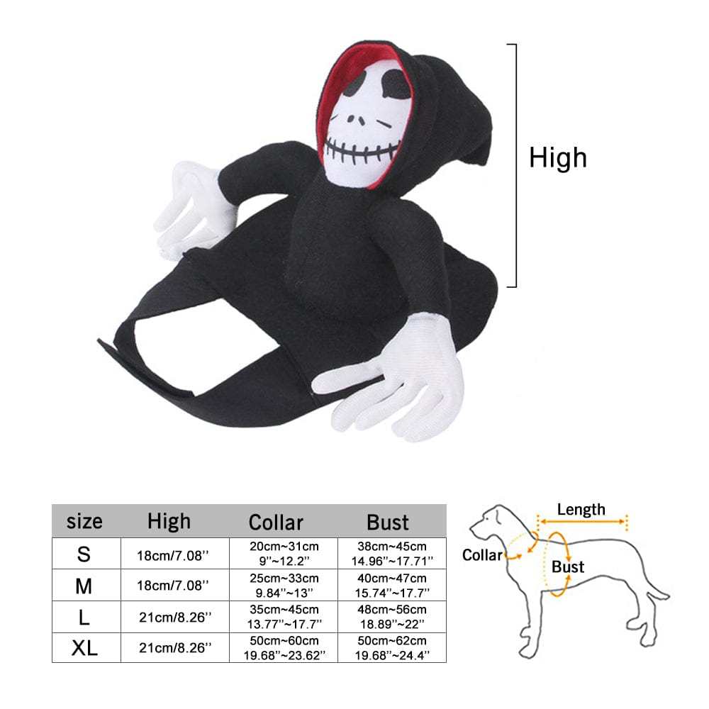 Halloween Ghost Pet Costume Pet Cosplay Halloween Grim Reaper Rider Style Costume for Small Medium and Large Dogs - Giftlab