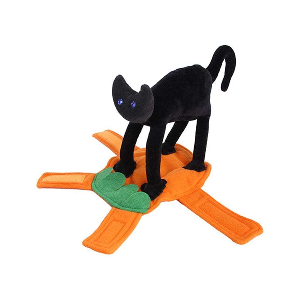 Halloween Pet Cosplay Halloween Costume Carrying Pumpkin Clothes with Cartoon Black Cat Pet Costume - Giftlab