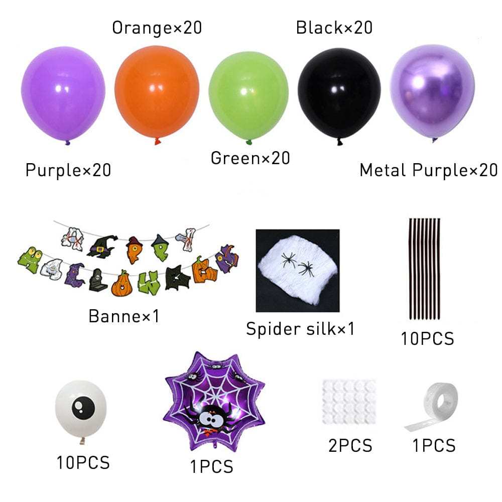 Halloween Spider Balloons Garland Kit for Halloween Party Decorations Supplies - Giftlab