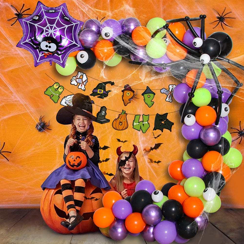 Halloween Spider Balloons Garland Kit for Halloween Party Decorations Supplies - Giftlab