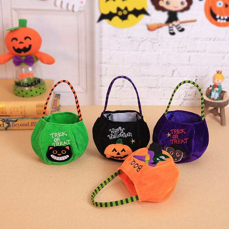 Halloween Trick or Treat Bags Reusable Candy Basket Gifts for Kids Halloween Party - Giftlab