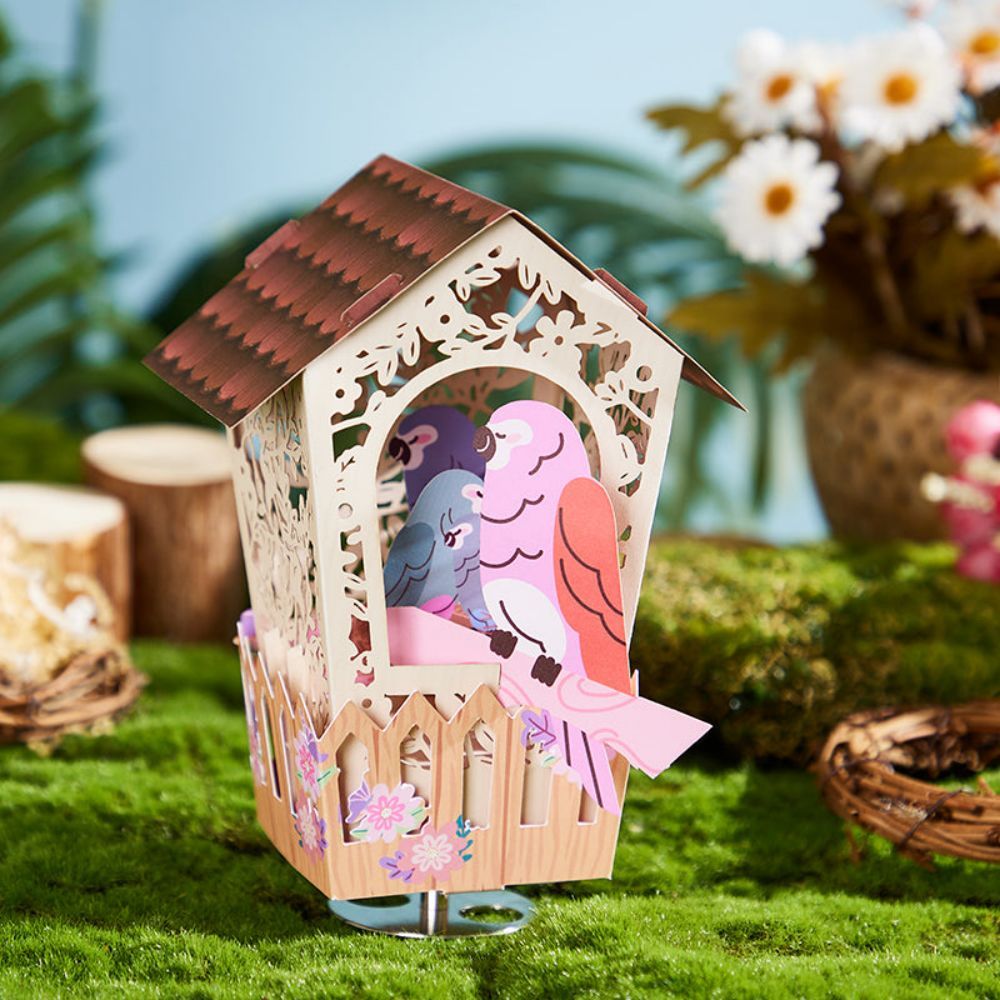 Bird House 3D Paper Music Box Gift for Mother's Day - NameNecklace