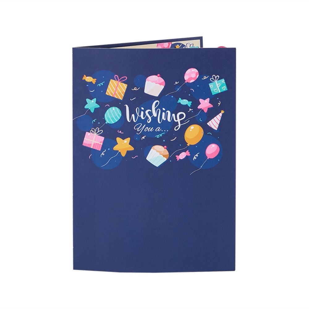 Lights Happy Birthday Pop Up Card Music Birthday Candles 3D Pop Up Greeting Card - NameNecklace