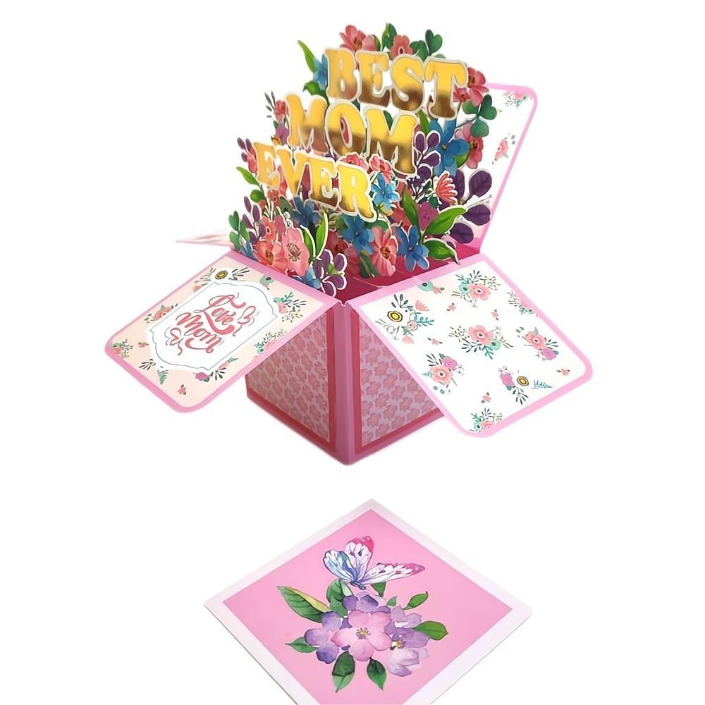 Mother's Day Pop Up Box Card Best Mom 3D Pop Up Greeting Card - NameNecklace
