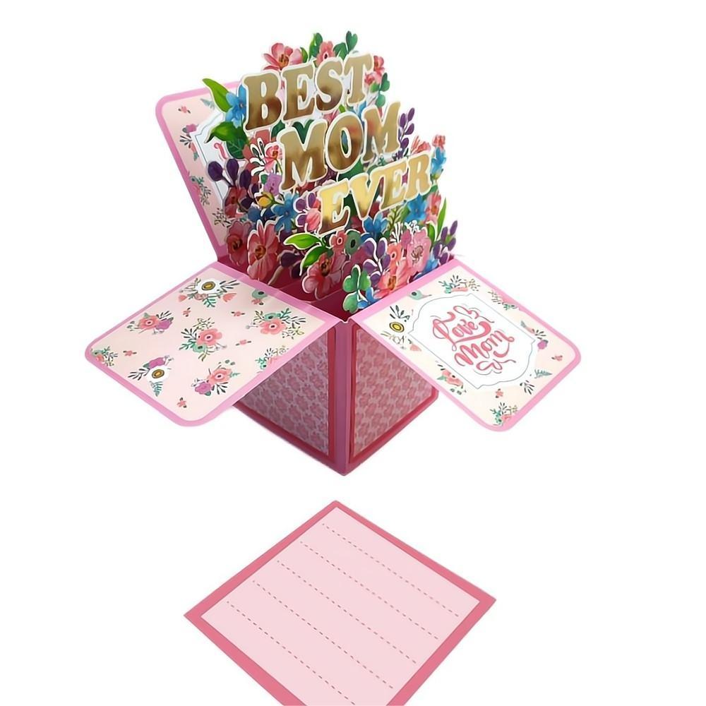 Mother's Day Pop Up Box Card Best Mom 3D Pop Up Greeting Card - NameNecklace
