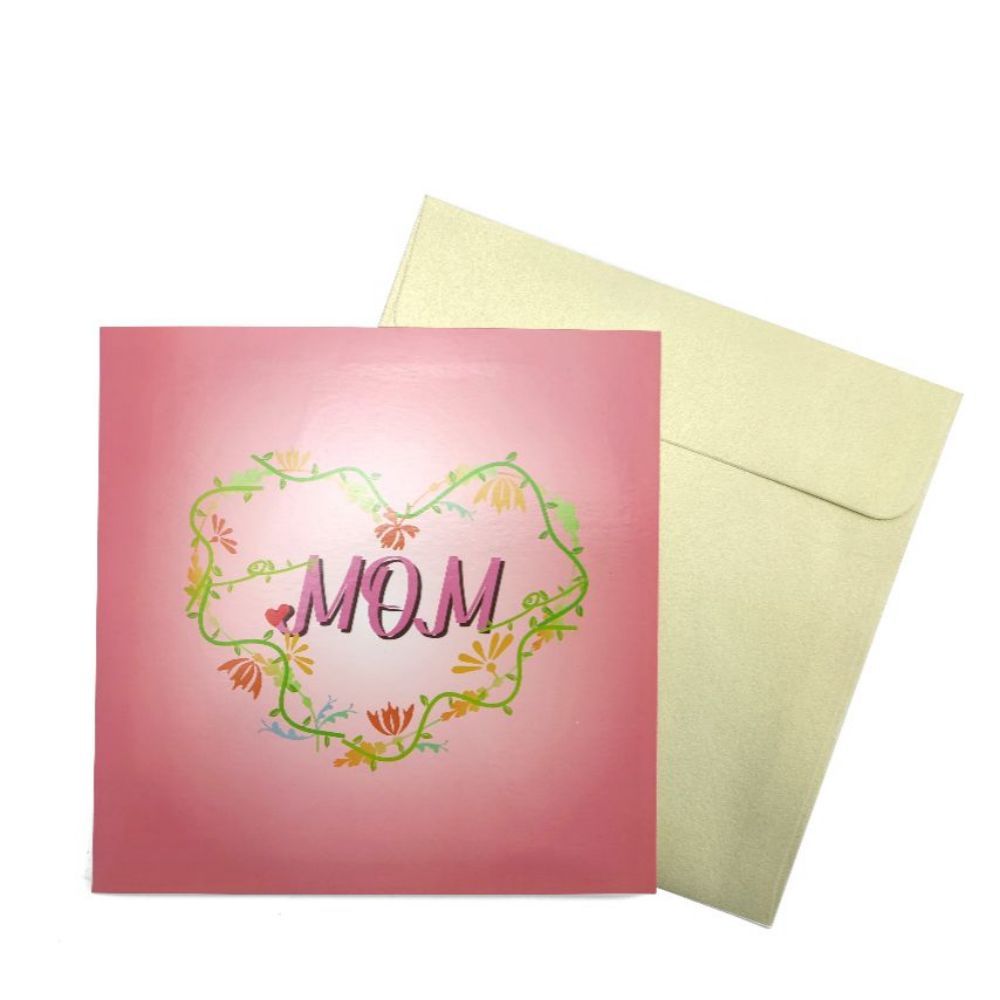 Love Mom Pop Up Box Card Flower 3D Pop Up Greeting Card for Mom - NameNecklace