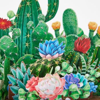 Cactus Plants Pop Up Card Flower Pot 3D Pop Up Greeting Card - NameNecklace