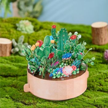 Cactus Plants Pop Up Card Flower Pot 3D Pop Up Greeting Card - NameNecklace