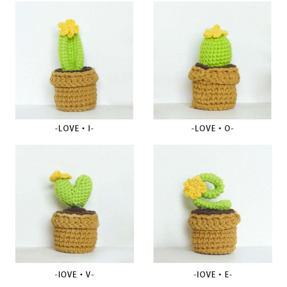 Love Handmade Crochet Completed Hand Woven Knitted Potted Plants Gift for Handicraft Lover - NameNecklace