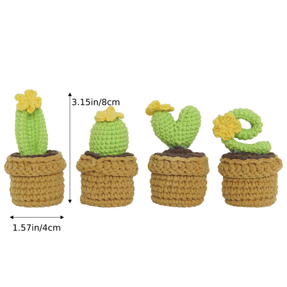 Love Handmade Crochet Completed Hand Woven Knitted Potted Plants Gift for Handicraft Lover - NameNecklace