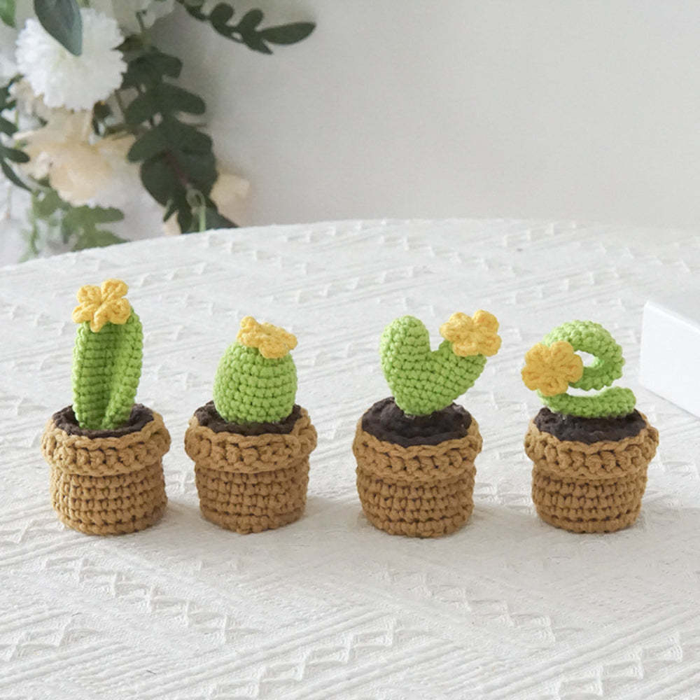 Love Handmade Crochet Completed Hand Woven Knitted Potted Plants Gift for Handicraft Lover - NameNecklace