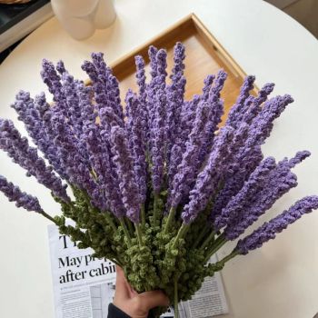 1pc Handmade Knitted Flower Lavender Crochet Flower Gift for Her - NameNecklace