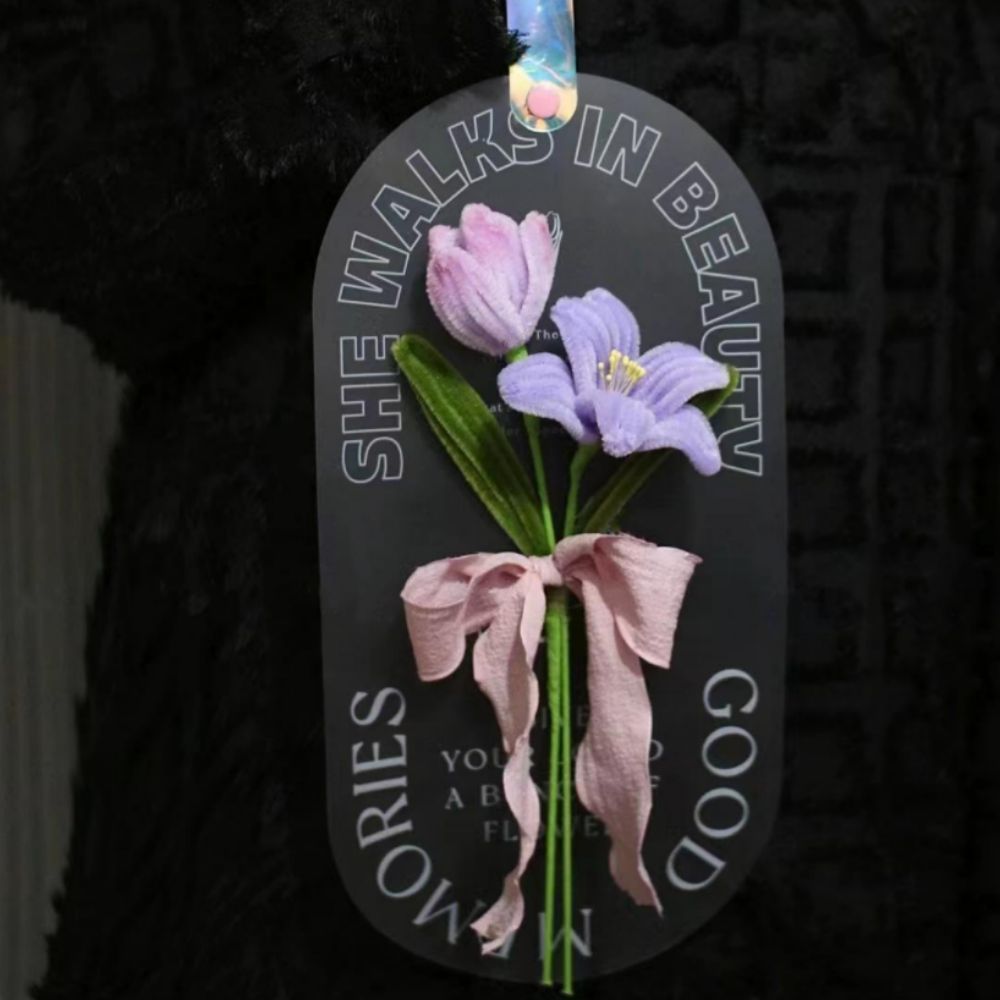 Pipe Cleaner Flowers Bouquet Handmade Twist Stick Bouquet Gift for Lover - NameNecklace