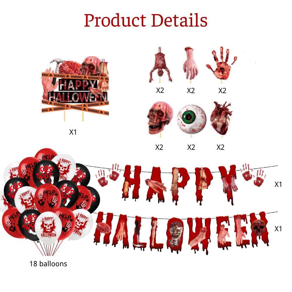 Halloween Hanging Swirl Banner Bloody Decorations Party Supplies Gift for Halloween Party - Giftlab