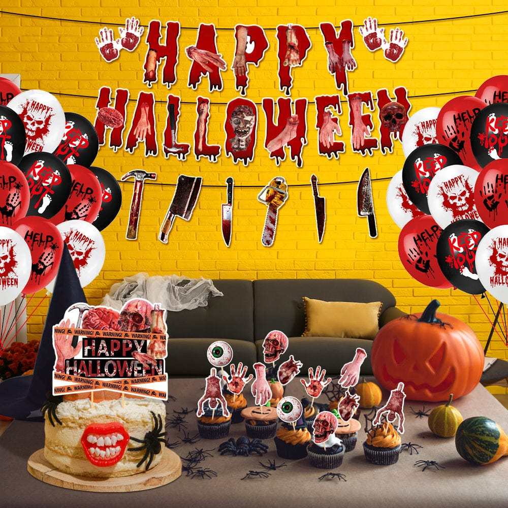 Halloween Hanging Swirl Banner Bloody Decorations Party Supplies Gift for Halloween Party - Giftlab