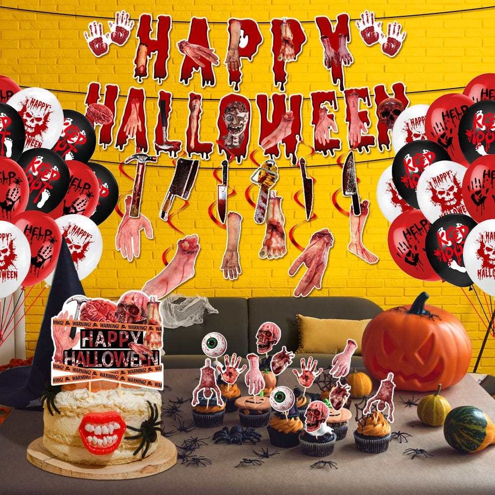 Halloween Hanging Swirl Banner Bloody Decorations Party Supplies Gift for Halloween Party - Giftlab