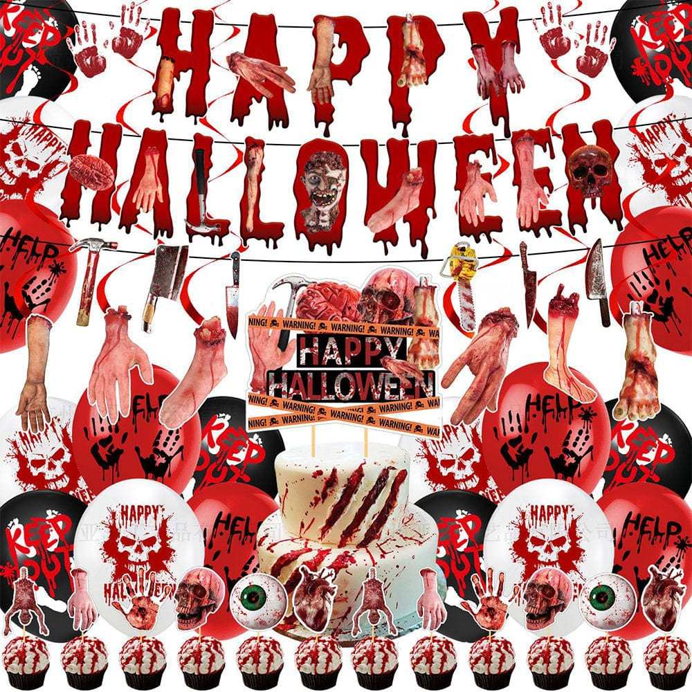 Halloween Hanging Swirl Banner Bloody Decorations Party Supplies Gift for Halloween Party - Giftlab