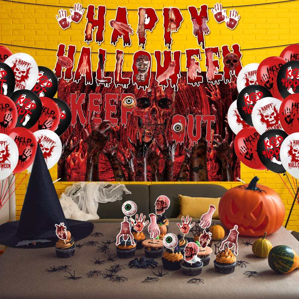 Halloween Hanging Swirl Banner Bloody Decorations Party Supplies Gift for Halloween Party - Giftlab