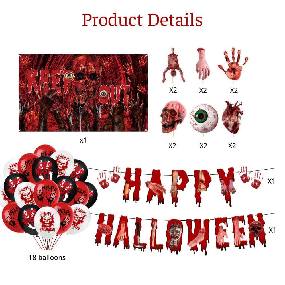 Halloween Hanging Swirl Banner Bloody Decorations Party Supplies Gift for Halloween Party - Giftlab